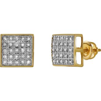 LuvMyJewelry Ocaso 10K Yellow Gold Diamond Unisex Earrings - 0.27 Cts at Nordstrom