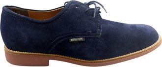 Mephisto Marineblauwe Su&egrave;de Schoenen - Heren - Veterschoenen - Blauw - 40 1/2 EU - Su&egrave;de - Schoenen