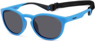 Polaroid Unisex Kids Round Sunglasses Pld 7050s - Sky Blue Resin - One Size