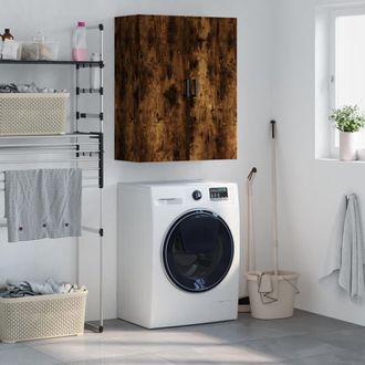 vidaXL Armario De Pared Roble Ahumado 69,5x34x90 Cm Vidaxl
