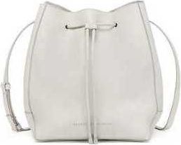 Brunello Cucinelli Womens Quartz Leather Drawstring Bucket Bag