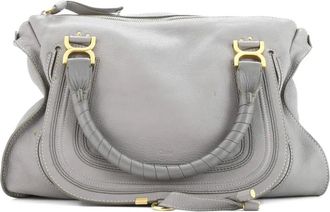 Chlo&eacute; Marcie Leather Large shoulder bag - Grijs