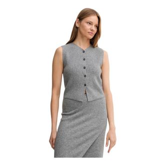 Oui Truien & Vesten, Dames, Grijs, L, Vest