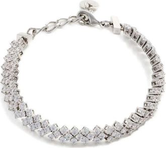 Self Portrait Silver Crystal Bracelet