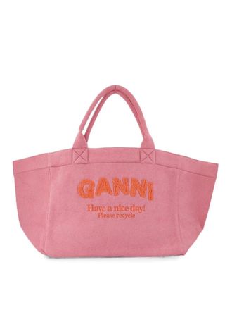 Ganni Xxl Shopper Beach Resort Parfait Pink