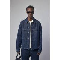 Stone Island Indigo Denim Rinsed Biker Jacket
