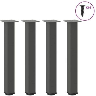 vidaXL Patas Para Consola (4 Unidades), Antracita, 72-74 Cm, Acero Vidaxl