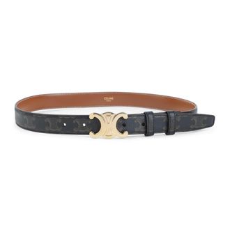 Celine Celine - Medium 25Mm Triomphe Riem - Dames - Accessoires - Zwart - Maat: 70 CM Leer