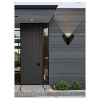 Trade Shop Trade Shop Traesio - Trade Shop - Applique Led Esterno Parete 12 W Alluminio Nero Luce Fredda Calda Naturale Es61