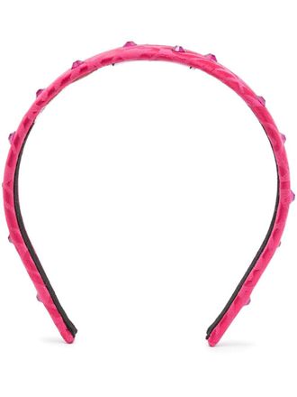 Moschino crystal-embellished jacquard headband - women - Cotton/Polyester - One Size - Pink