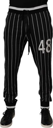 Dolce & Gabbana Black White Stripes Jogger SweatMens Mens Pants