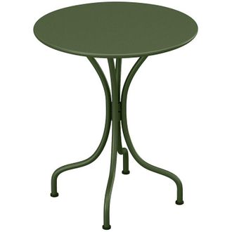 Vente-Unique Tavolo tondo da giardino D.60 cm in Metallo Kaki MIRMANDE
