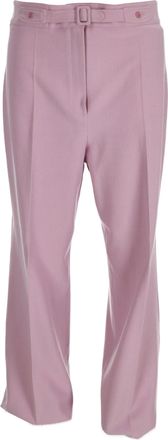 Maje Buckle Detailed Straight-Leg Trousers in Pink Polyester