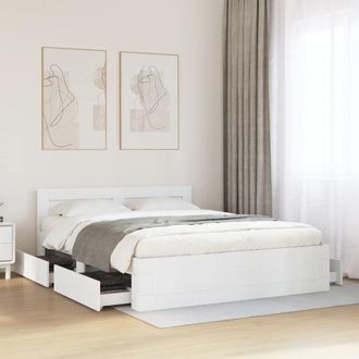 Berkfield Home Bed Frame with Headboard without Mattress White 150x200 cm King Size