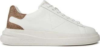 Guess Leren sneakers Elba - Witte tinten - Heren - Sneakers - Wit - 43 EU - Leer - Schoenen