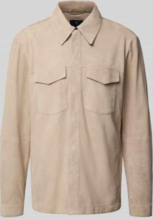 Joop Hemdjacke aus Ziegenvelours mit Brusttaschen Modell Torn in Beige, Größe 46