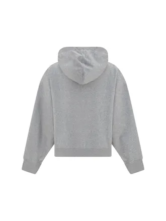 Ganni Organic Cotton Zip-Up Hoodie - Gray