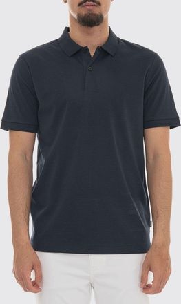 HUGO BOSS Polo in cotone a maniche corte con colletto a costine e due bottoni