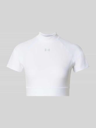 Under Armour Cropped T-Shirt mit Logo und Stehkragen in Weiss, Gr&ouml;&szlig;e XL