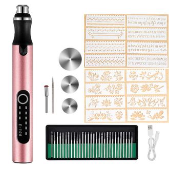 OEM Bol&iacute;grafo De Grabado El&eacute;ctrico, Kit De Herramientas De Grabado Port&aacute;til, Mini Bol&iacute;grafo De Grabado, Recargable Por Usb, Herramienta De Grabado Multifu