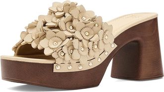 Frye and Co. Wylie Flower Slides Womens Dress Sandals Butter : 8.5 M, Faux Leather
