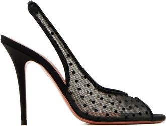Amina Muaddi Kristina polka-dot slingback sandals - White