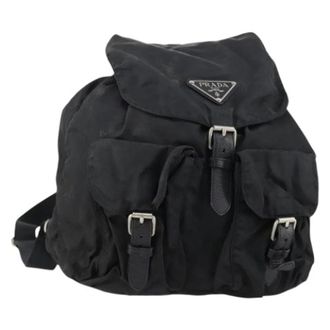 Prada Pre-owned Backpacks, female, Black, Size: ONE SIZE Pre-owned Nylon Backpack