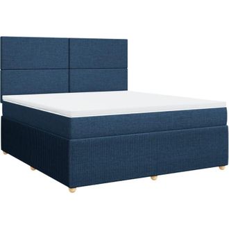 vidaXL Vidaxl - Cama Box Spring Con Colch&oacute;n Tela Azul 180x200 Cm