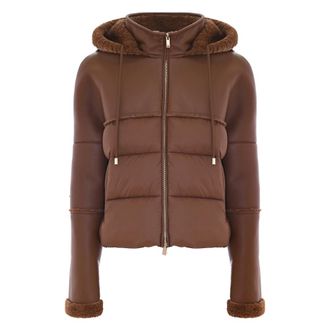Kocca Winter Jackets, female, Brown, XS, Teddy-detail Short Jacket