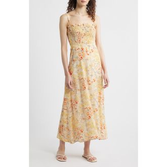 Faithfull The Brand Sorana Floral Sundress in Adeline Floral - Yellow at Nordstrom Rack, Size X-Small