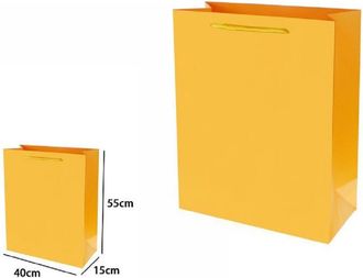 Trade Shop Trade Shop - Set 3 Pz Buste Borsa Regalo Sacchetti 55x40x15cm 69918 Giallo Con Manico Cordino