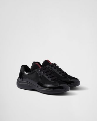 Prada Prada Americas Cup Biker Fabric Sneakers, Woman, Black, Size 36,5