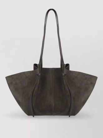 Yuzefi suede leather shopping shoulder bag adjustable handles