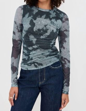 Rag & Bone Yana Stretch Tee In Silver Multicolored