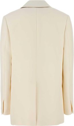 Fendi Womens Tuxedo Blazer White Wool Silk Blazers