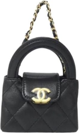 Chanel Pre-owned Vintage Handtas Bedel - Dames - Vintage Mini Tas - Zwart - ONE Size - Vintage