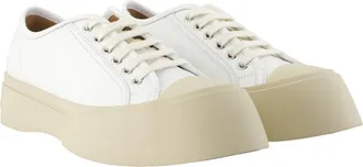 Marni Mens Leather Platform Sneaker White Calfskin