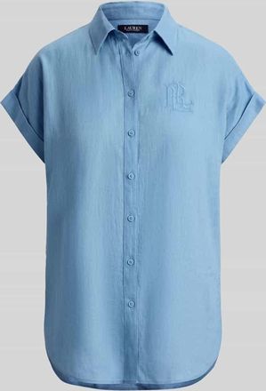 Lauren Ralph Lauren Relaxed Fit Hemdbluse aus reinem Leinen in Blau, Gr&ouml;&szlig;e XL