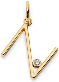 Monica Vinader Lab Grown Diamond Initial Pendant in 18K Gold Vermeil /Diamond - N at Nordstrom