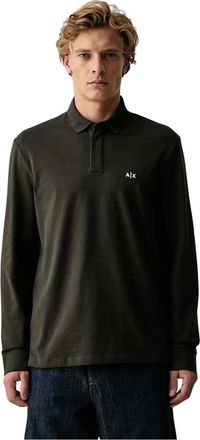 A|X Armani Exchange Polo de Manga Larga - Tops - Hombre - Verde - 2XL