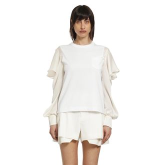 sacai Satin x Cotton Jersey T-Shirt