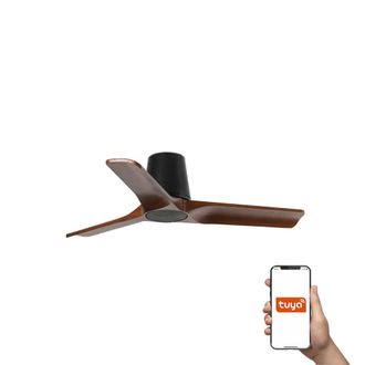 Netlighting Heywood Tub 90cm Smart Ceiling Fan Black Walnut Blades