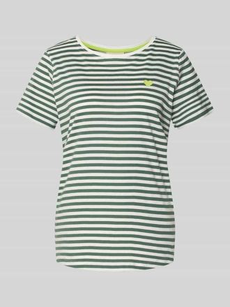 Freequent T-Shirt mit Motiv-Stitching und Rundhalsausschnitt in Dunkelgruen, Gr&ouml;&szlig;e XXL