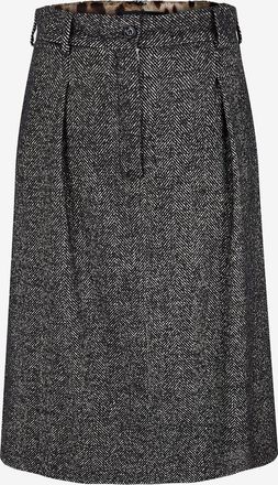 Dolce & Gabbana Midi-Wollrock mit Fischgr&auml;ten und Bundfalten