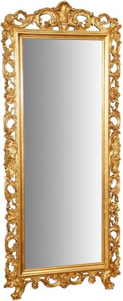 Biscottini International Biscottini - Espejo De Pared De Colgar De Madera Acabado De Hoja De Oro Hecho En Italia