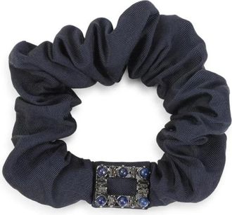 Roger Vivier Versierde Scrunchie - Dames - Haaraccessoires - Blauw - ONE Size - Katoen - Accessoires