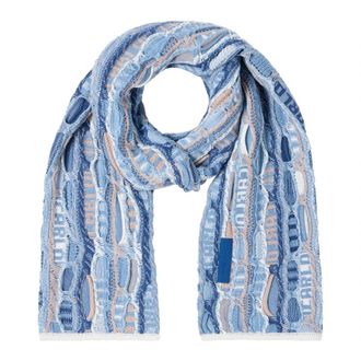 Carlo Colucci Gebreide Sjaal - Heren - Wintersjaals - Blauw - ONE Size - Katoen - Accessoires