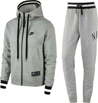 Nike Air Mens Grey Zip Hooded Tracksuit - Size X-Large