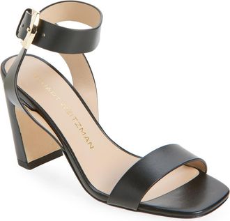 Stuart Weitzman Sai Ankle Strap Sandal in Black at Nordstrom, Size 10.5