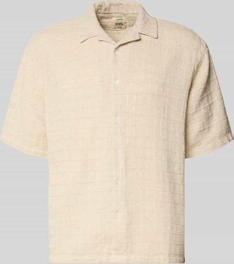 Redefined Rebel Oversized Freizeithemd mit Strukturmuster Modell Corey in Sand, Gr&ouml;&szlig;e XXL
